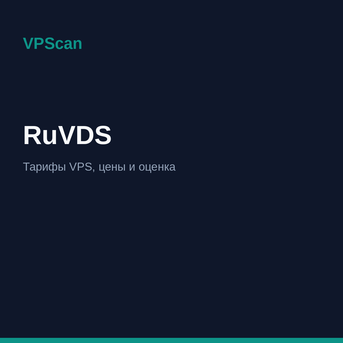 RuVDS — тарифы VPS и цены